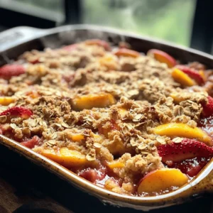 Sweet Sunshine Strawberry Peach Crisp Recipe