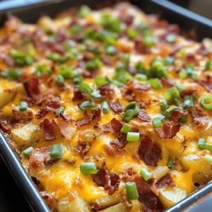 Cheesy Bacon Potato Breakfast Casserole
