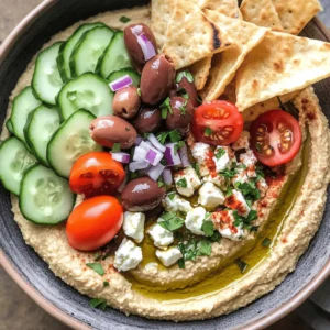 Greek Style Loaded Hummus: A Mediterranean Delight