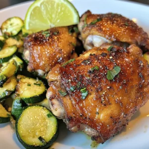 Zesty Asado Chicken with Lemon Zucchini Medley